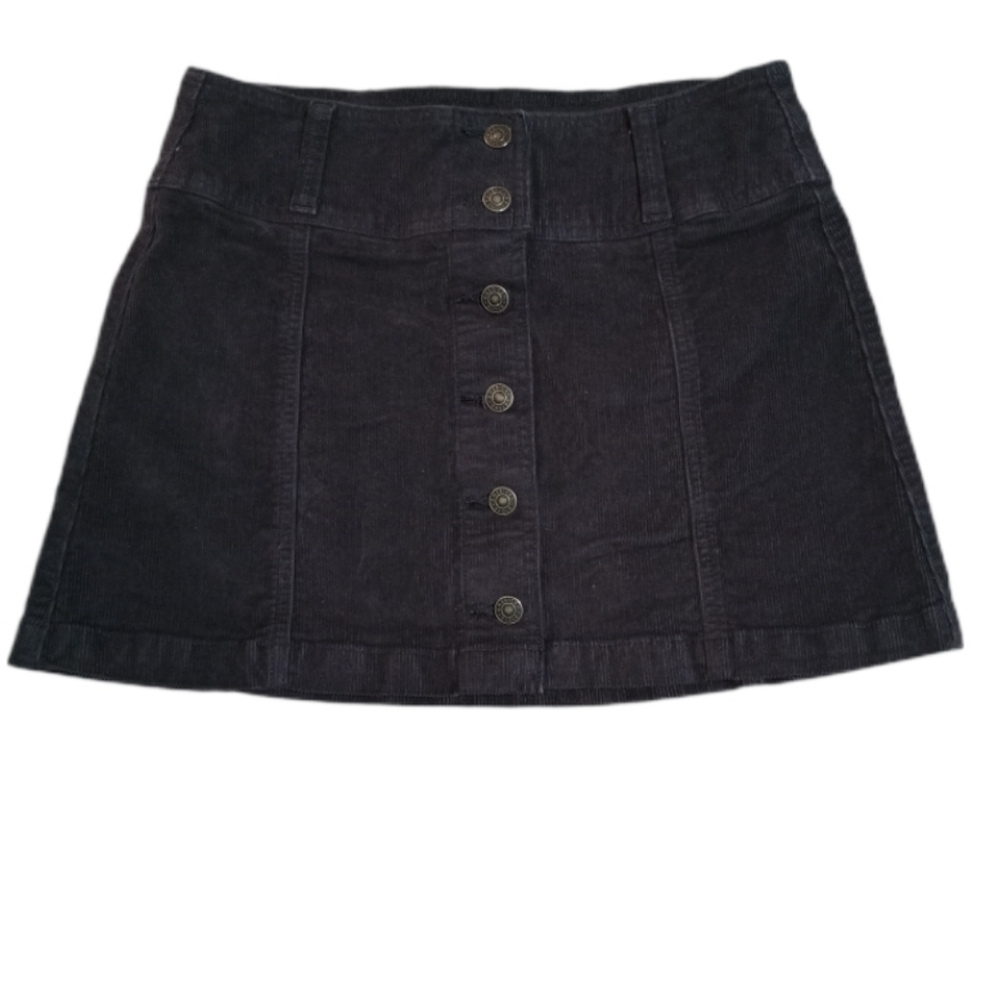 American Eagle Outfitters Dark Gray/Black Button-Front Mini Skirt - Picture 3 of 3